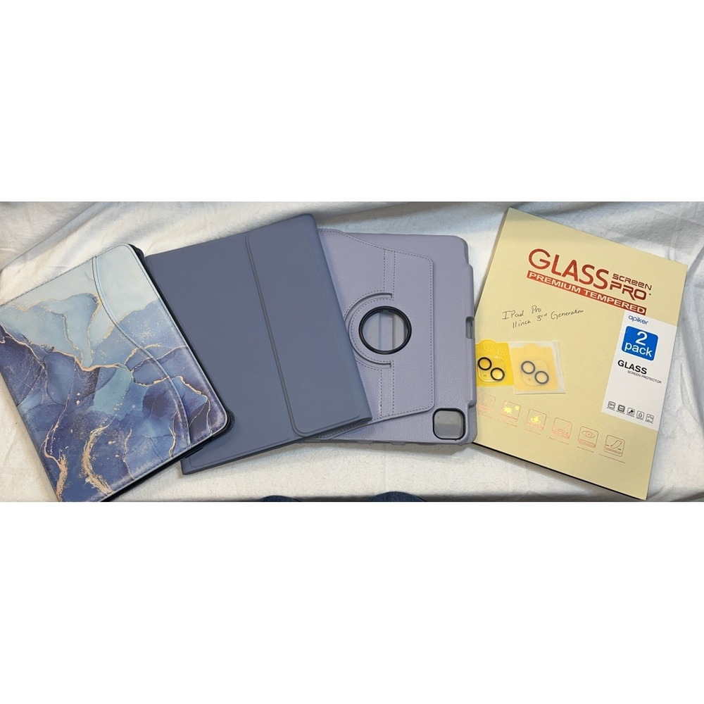 3 iPad Pro 11-inch 3rd‎ Generation Cases, 1 Glass Cover, 2 Camera Glass